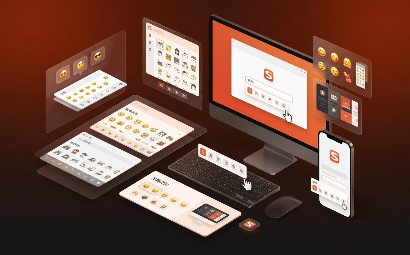 搜狗输入法个性化表达与图标贴纸场景展示